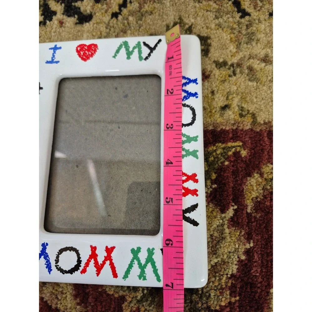 I Love My Mommy Ceramic Picture Frame White Crayon Style 7x5.5